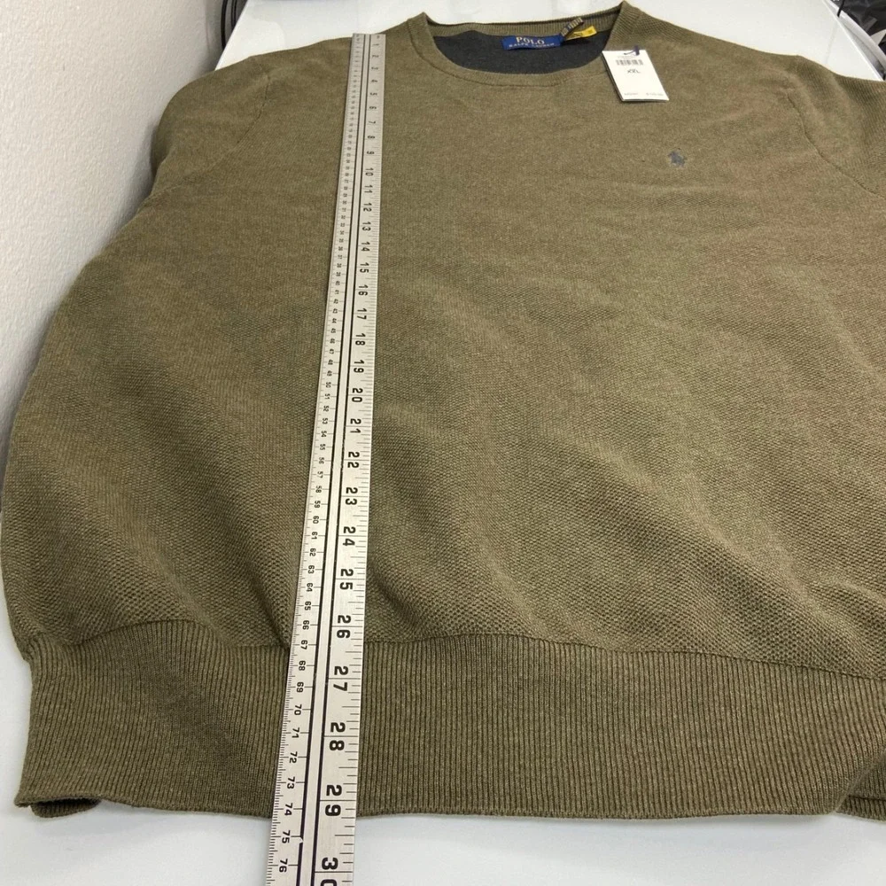 Polo Ralph Lauren Mens XXL Classic Fit Waffle Crewneck Sweater‎ Olive Green NWT